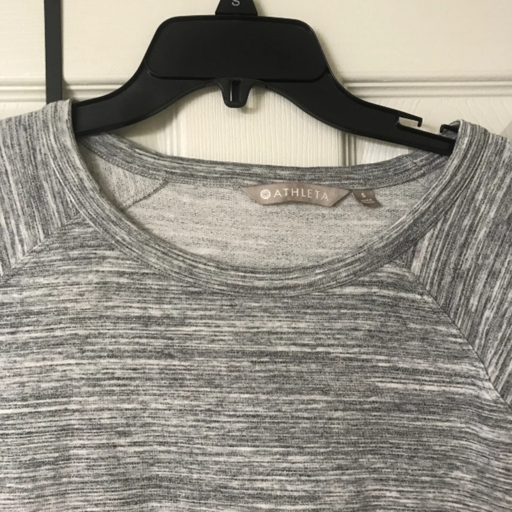 Athleta Marl Gray Bandha Yoga Sweatshirt Tencel/Lyocell Modal pullover cozy S - Picture 10 of 10